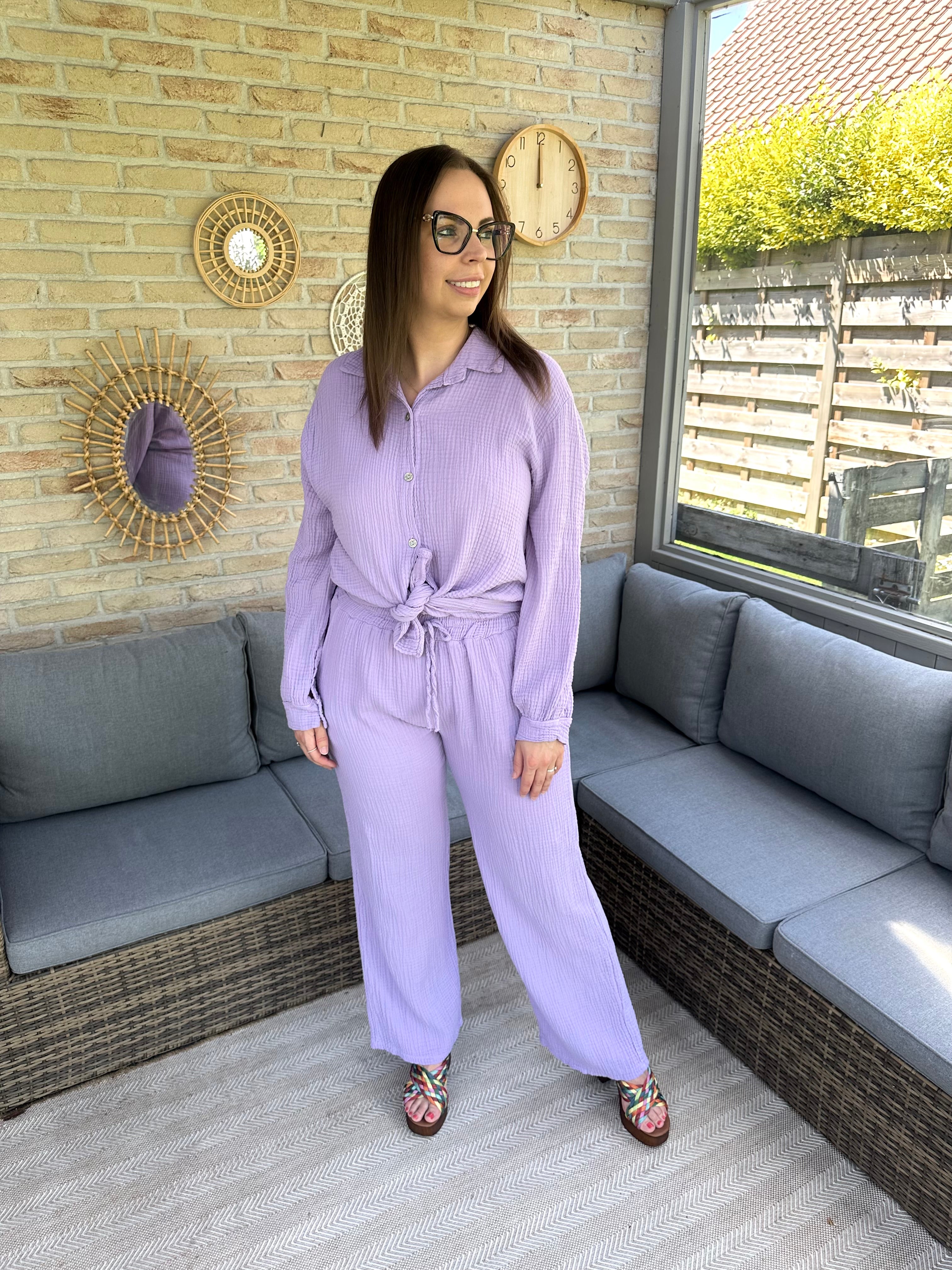 Isabella Blouse Lange mouwen Lila