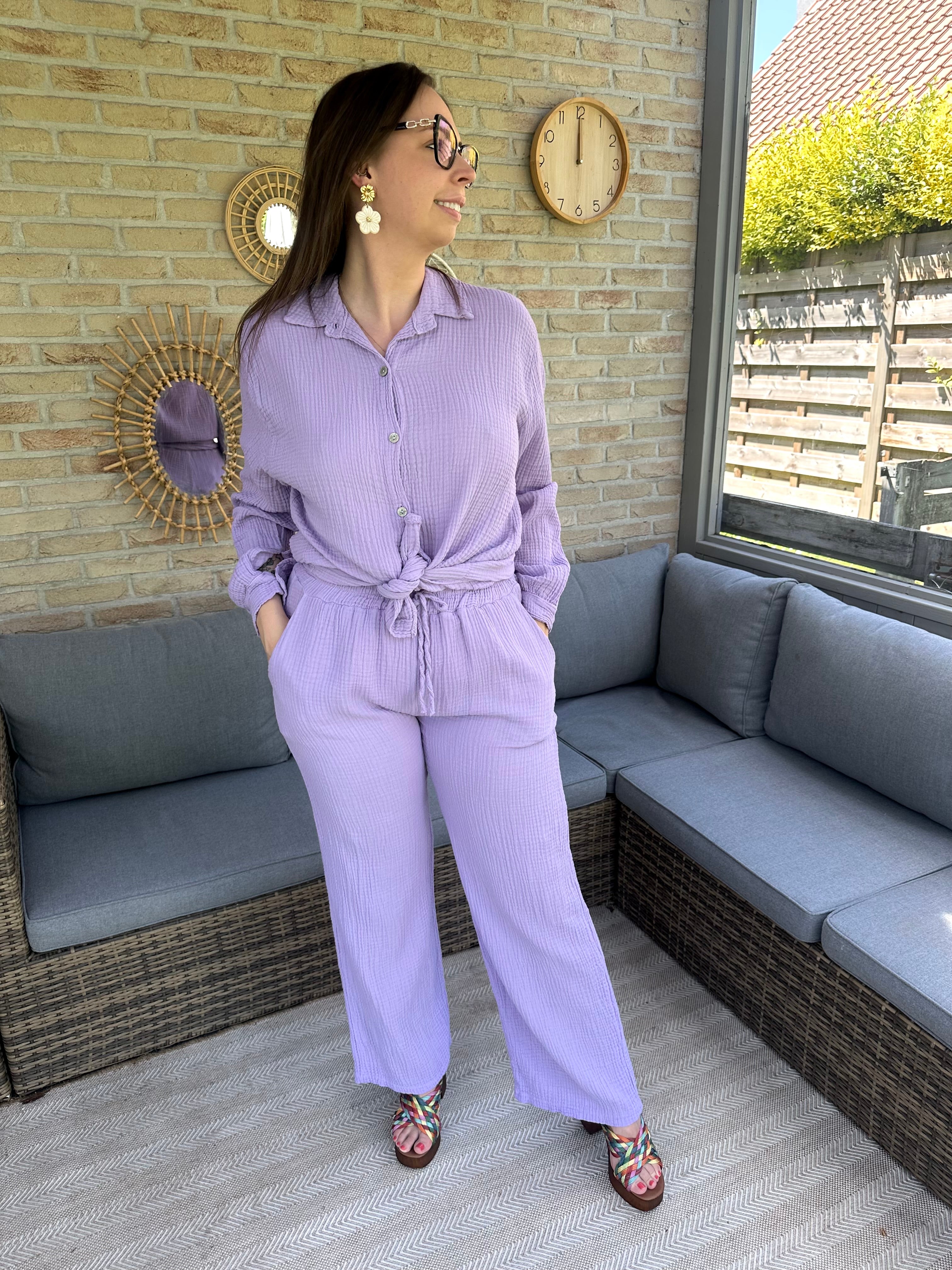 Isabella Blouse Lange mouwen Lila