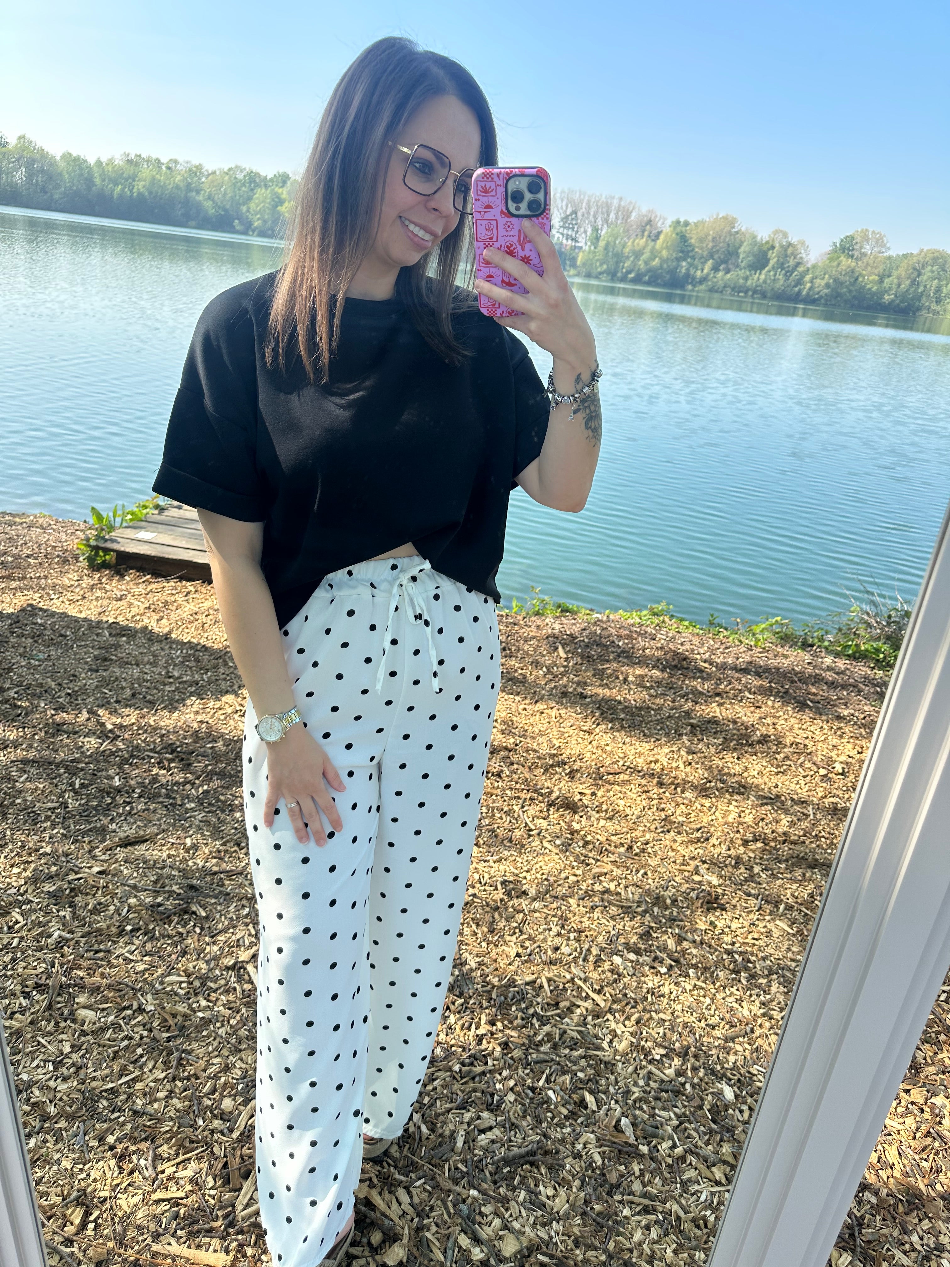 Hermien Polka Dots Pants White