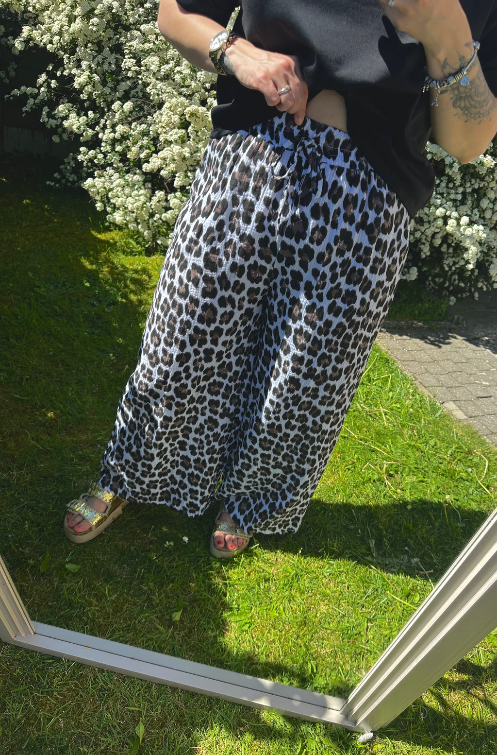 Marthe Leopard Pants White