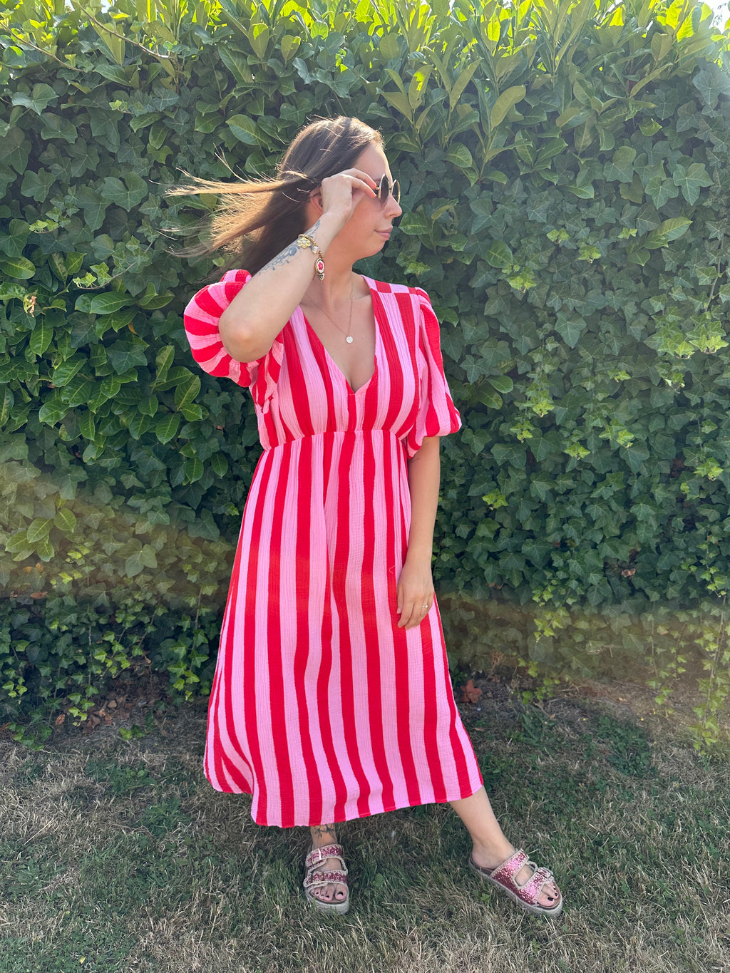 Chana Dress Roze/Rood