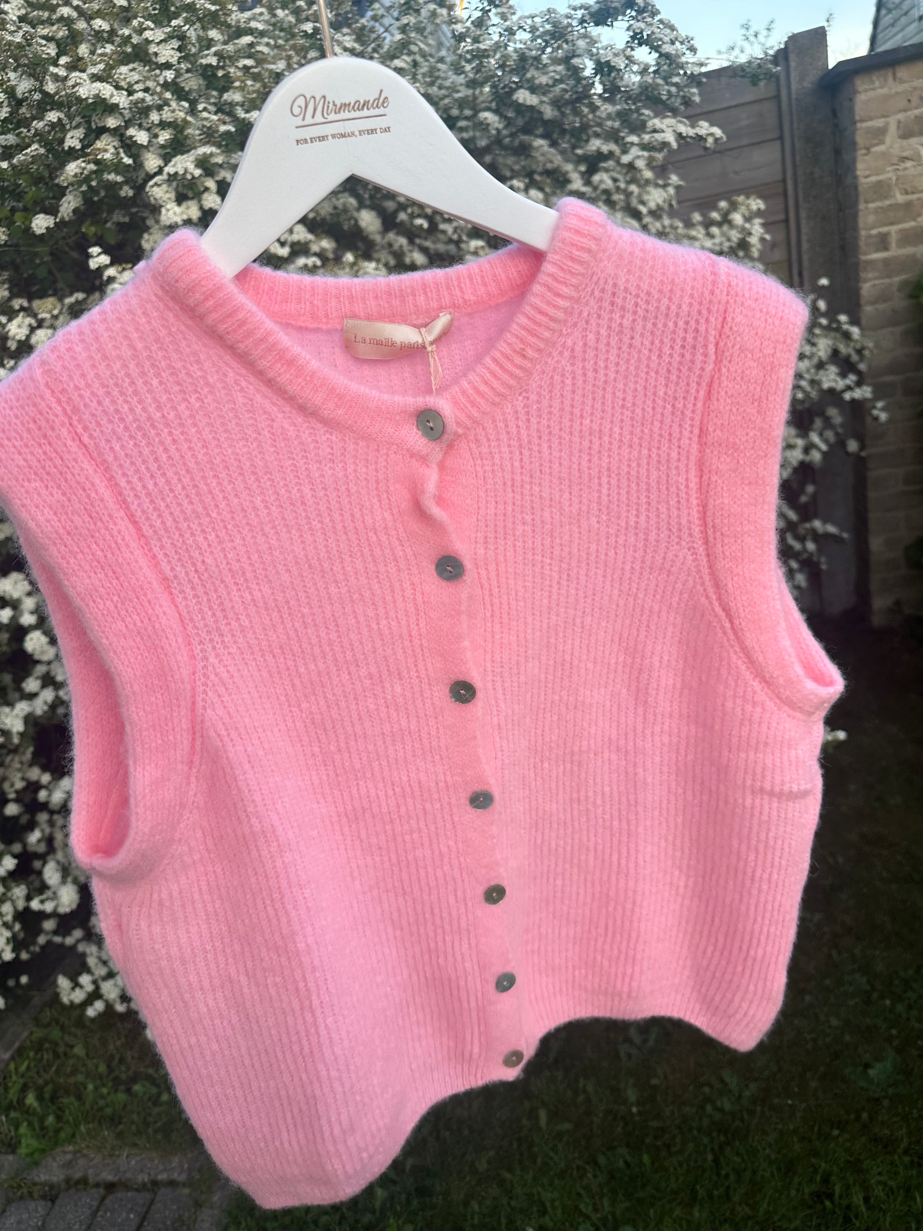 Evelien Alpaca Sleeveless Vest Rosé Shadow