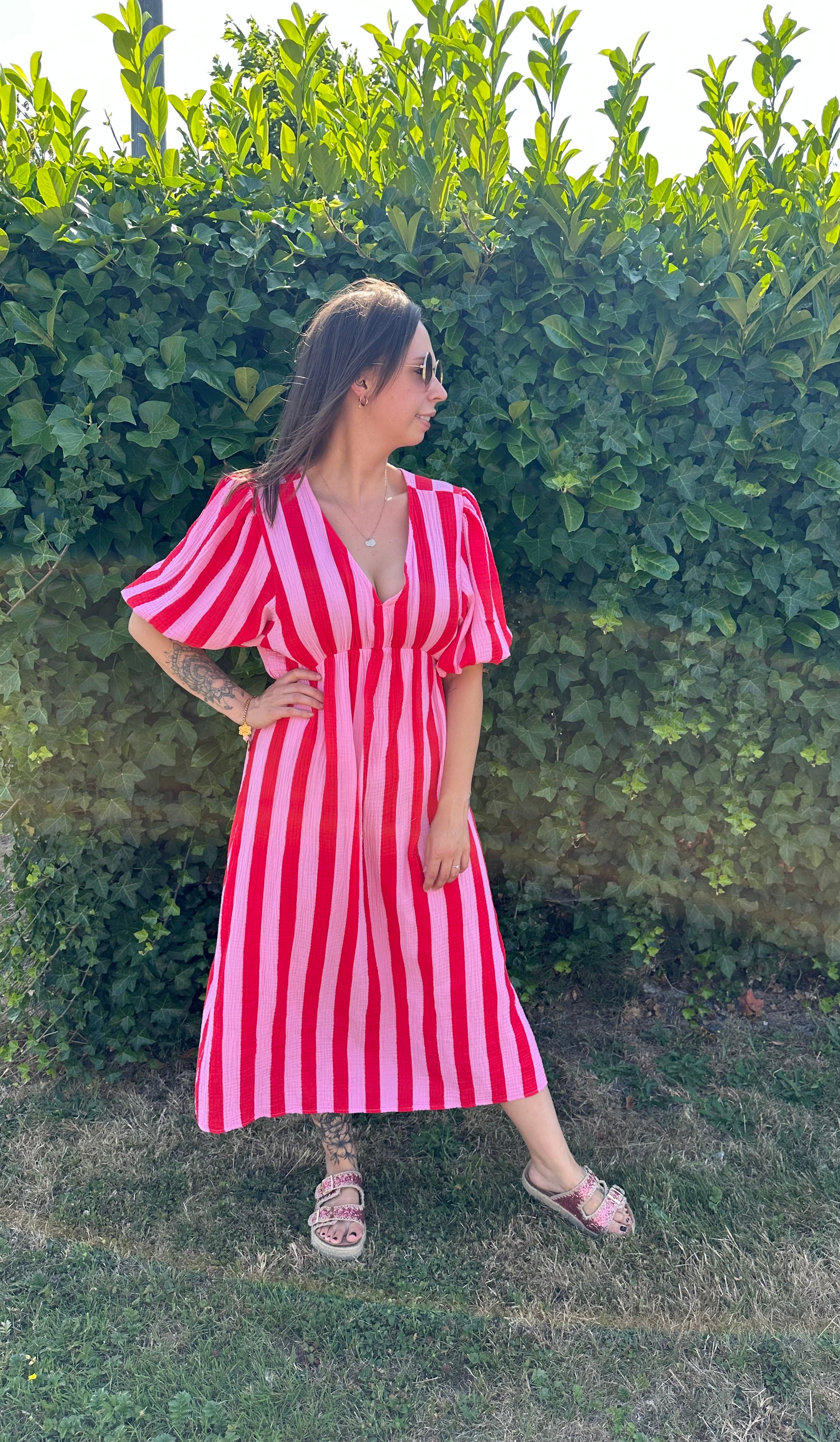 Chana Dress Roze/Rood