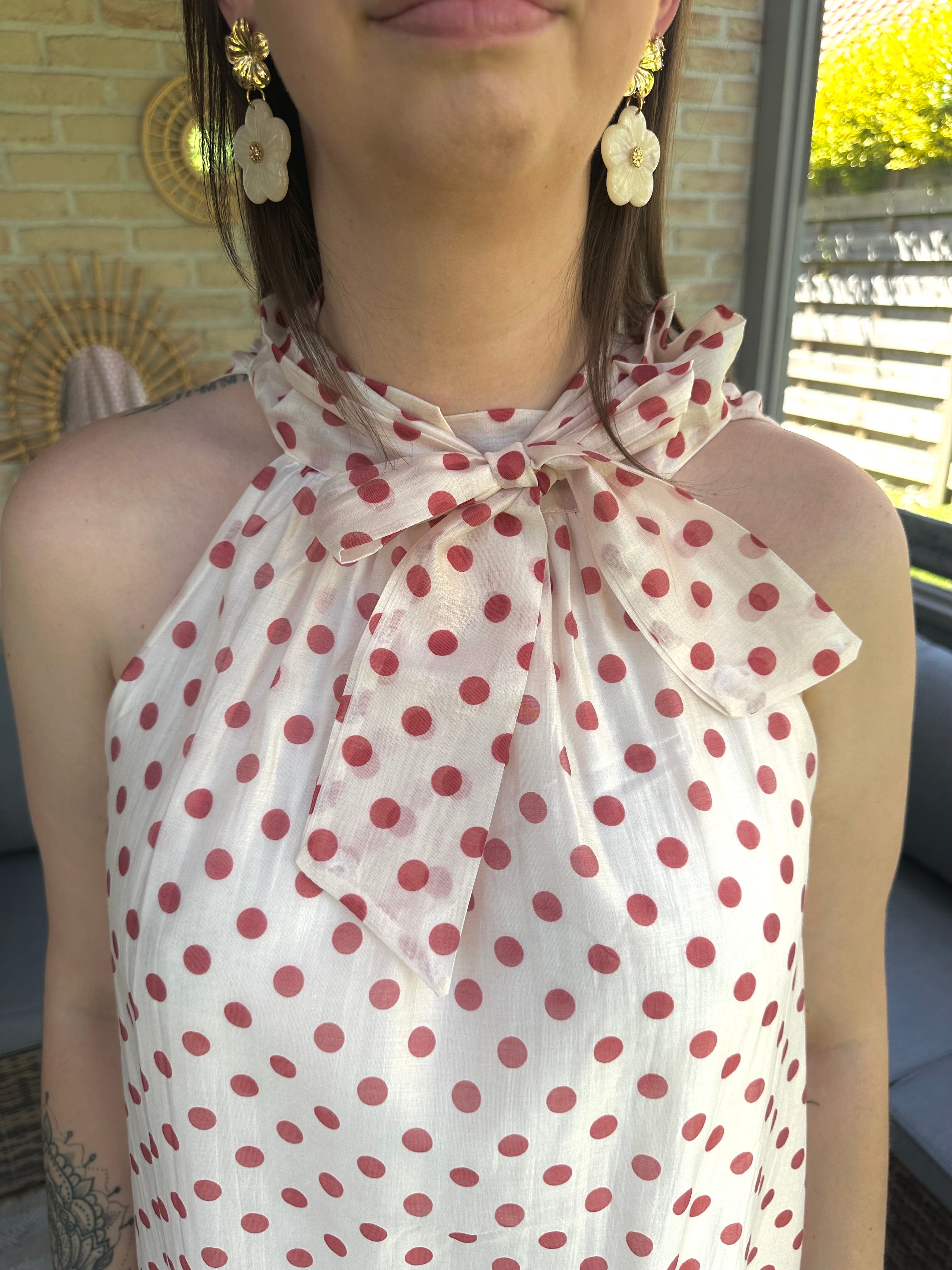 Sabrina Dress Polka Dots Burgundy