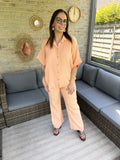 Isabella Blouse Korte Mouwen Salmon