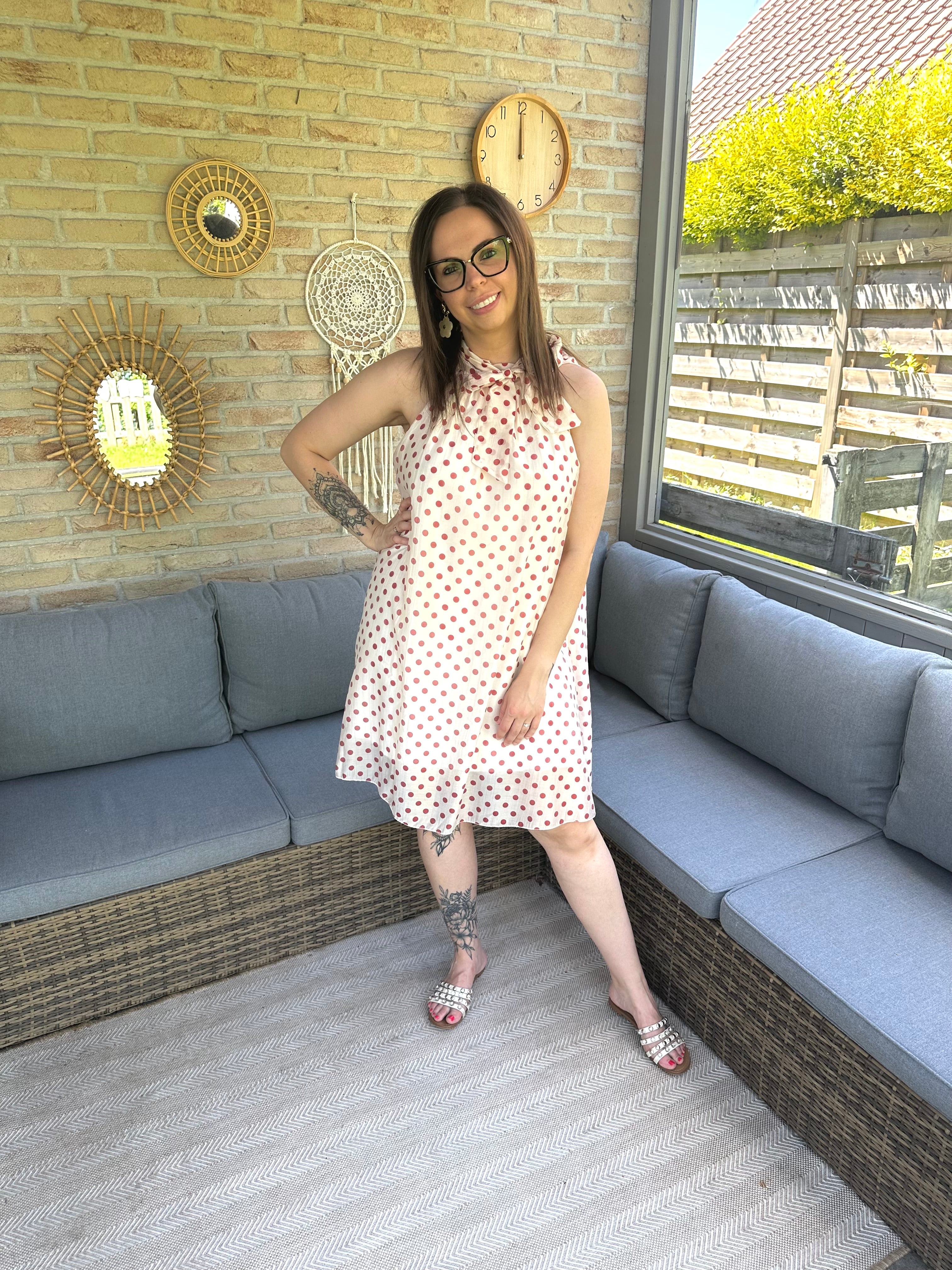 Sabrina Dress Polka Dots Burgundy